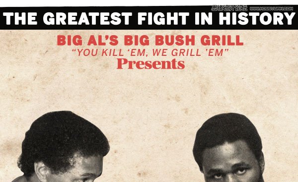 Photoshop设计复古风格的拳击海报