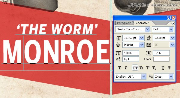 Photoshop设计复古风格的拳击海报