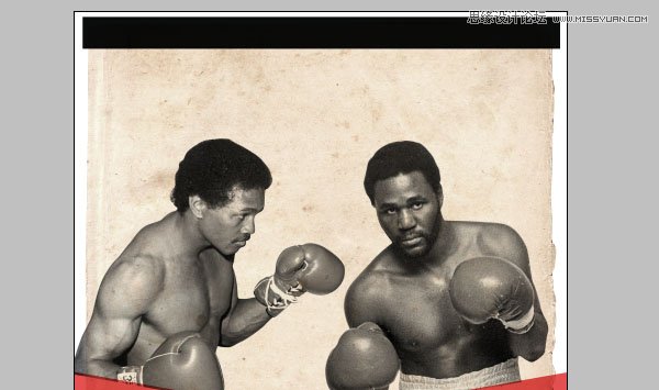 Photoshop设计复古风格的拳击海报