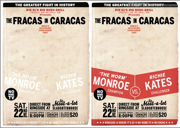 Photoshop设计复古风格的拳击海报