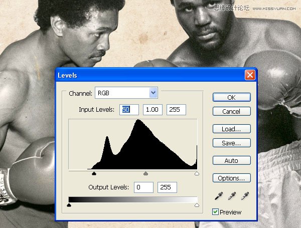 Photoshop设计复古风格的拳击海报