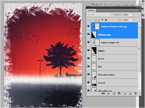 Photoshop设计剪影风格颓废海报效果