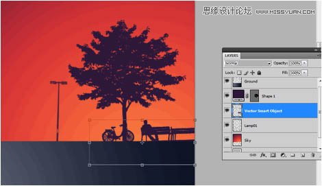 Photoshop设计剪影风格颓废海报效果