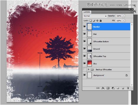 Photoshop设计剪影风格颓废海报效果