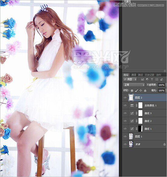 Photoshop调出室内女孩照片柔和的通透肤色