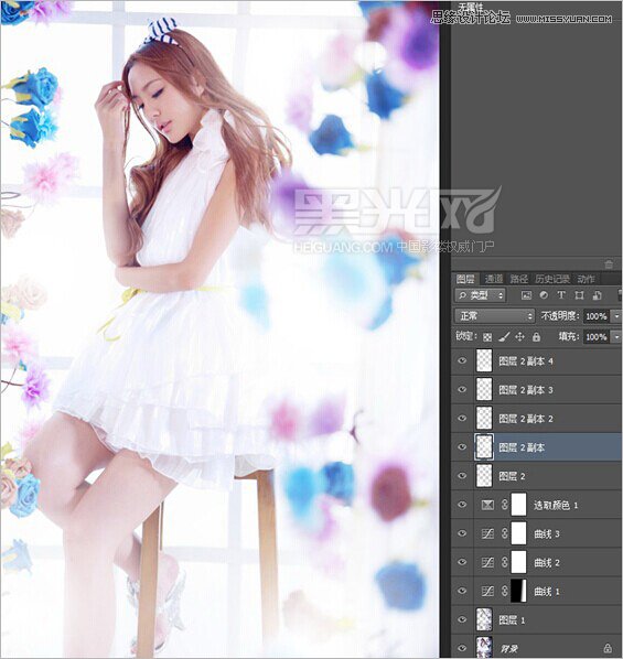 Photoshop调出室内女孩照片柔和的通透肤色