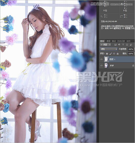 Photoshop调出室内女孩照片柔和的通透肤色