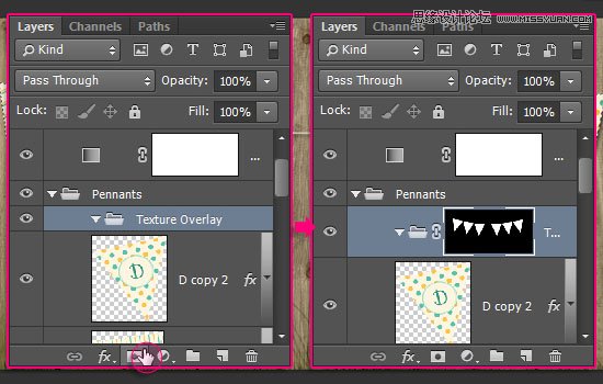 Photoshop设计简单的印花三角旗效果图