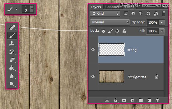 Photoshop设计简单的印花三角旗效果图