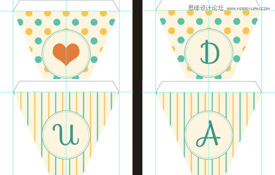 Photoshop设计简单的印花三角旗效果图