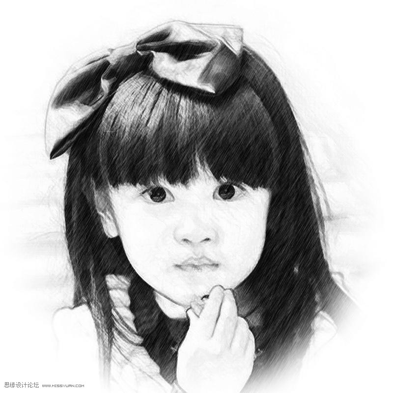 Photoshop把人像照片转化成素描效果