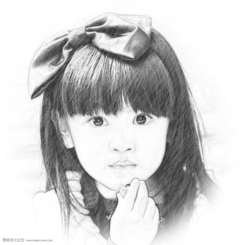 Photoshop把人像照片转化成素描效果