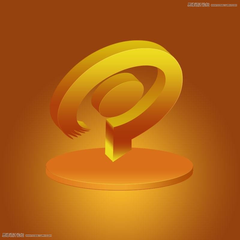 Photoshop制作金色质感的立体图标效果