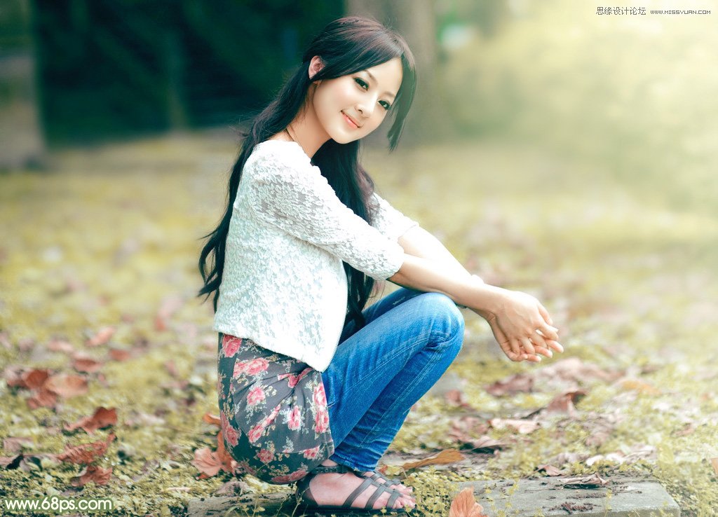 Photoshop调出果子美女照片唯美的暖色调