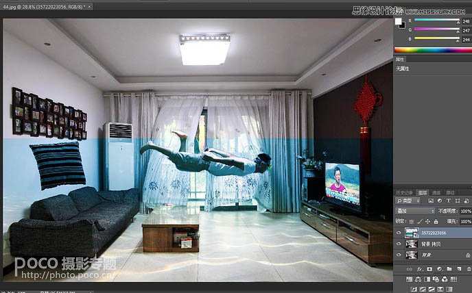 Photoshop合成创意的水滴房间特效