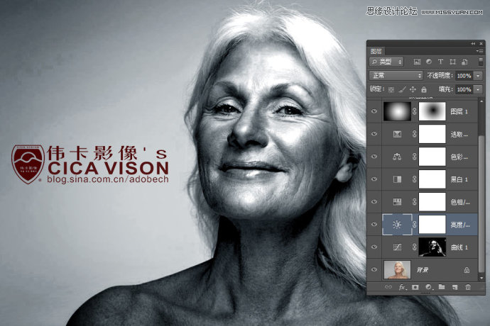 Photoshop调出高质量的黑白人像效果图