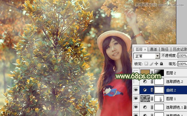 Photoshop调出可爱女孩秋季暖黄色调