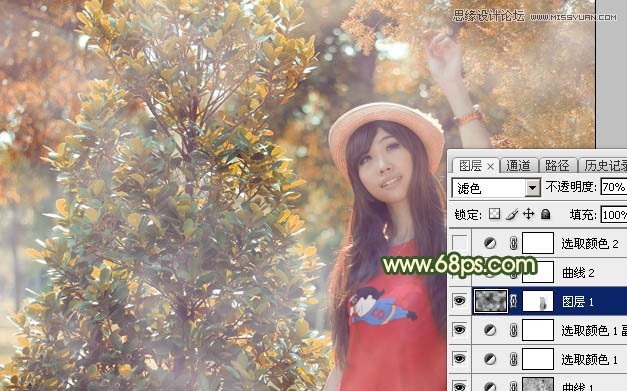 Photoshop调出可爱女孩秋季暖黄色调