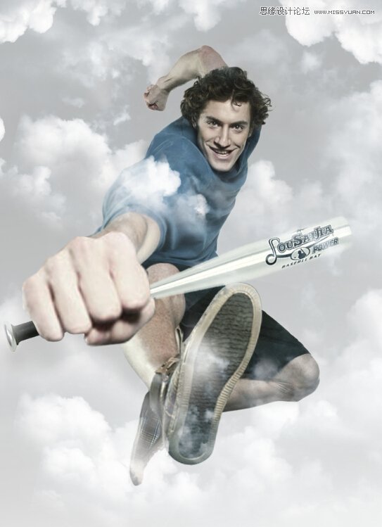 Photoshop合成创意夸张的棒球男孩海报效果