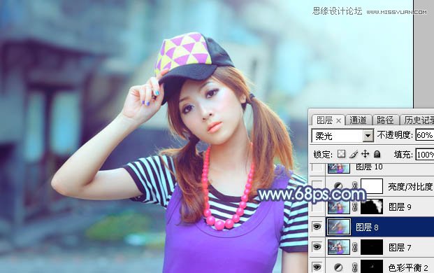 Photoshop调出美女照片清新通透肤色效果