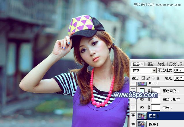 Photoshop调出美女照片清新通透肤色效果