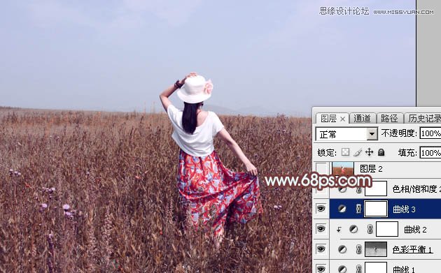 Photoshop调出外景人像秋季红褐色调