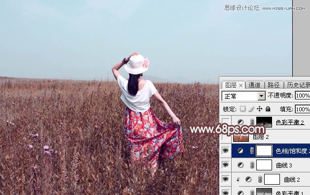 Photoshop调出外景人像秋季红褐色调