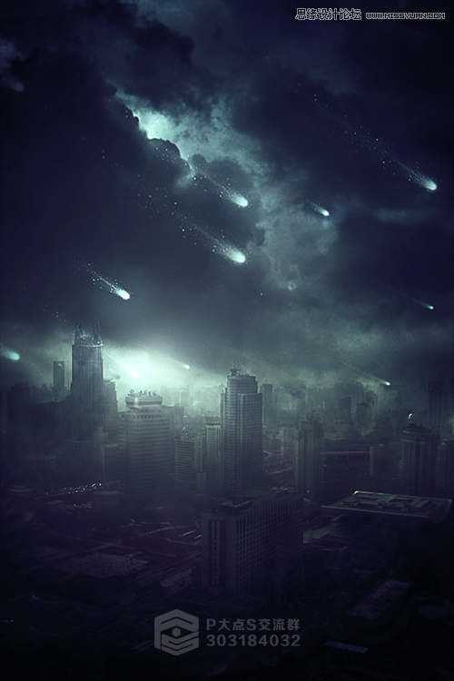 Photoshop合成超酷的城市末日科幻场景