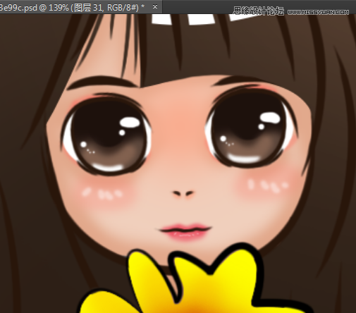 Photoshop把真人照片转成可爱的Q版漫画