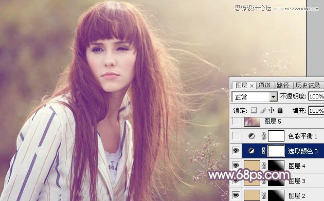 Photoshop调出外景美女甜美的逆光效果