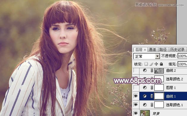 Photoshop调出外景美女甜美的逆光效果