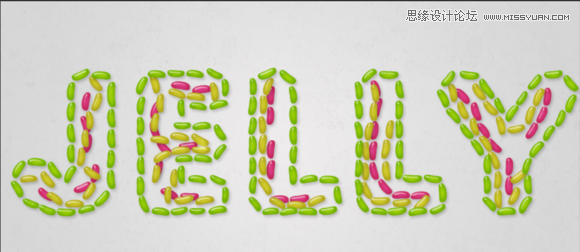 Photoshop设计美味的果冻豆艺术字