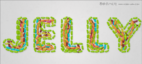 Photoshop设计美味的果冻豆艺术字