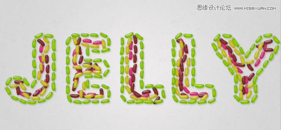 Photoshop设计美味的果冻豆艺术字