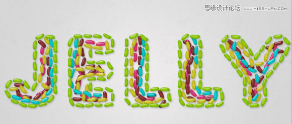 Photoshop设计美味的果冻豆艺术字