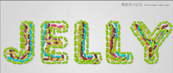 Photoshop设计美味的果冻豆艺术字