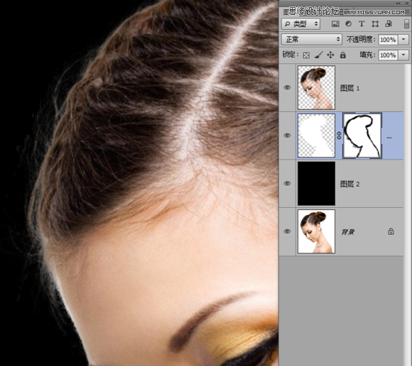Photoshop合成绚丽打散效果的美女头像