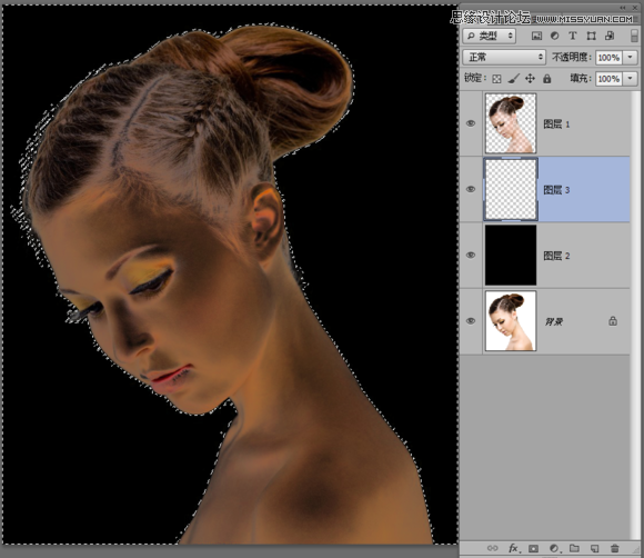 Photoshop合成绚丽打散效果的美女头像