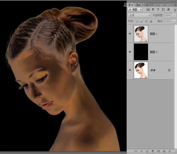 Photoshop合成绚丽打散效果的美女头像