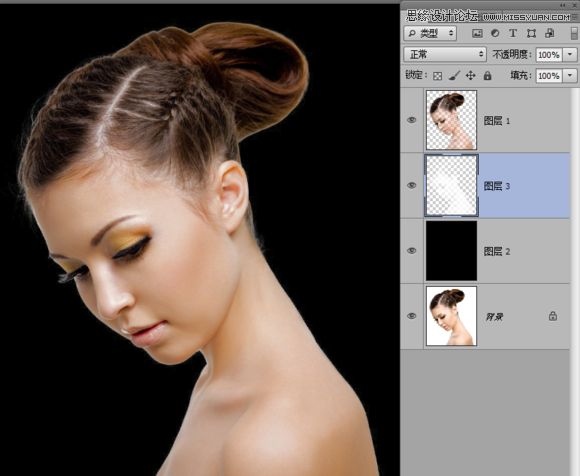 Photoshop合成绚丽打散效果的美女头像