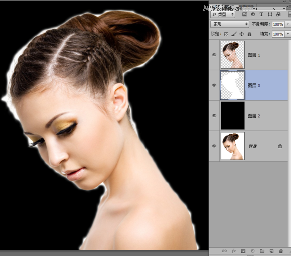 Photoshop合成绚丽打散效果的美女头像