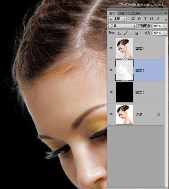 Photoshop合成绚丽打散效果的美女头像