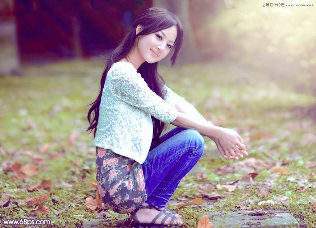 Photoshop调出果子美女唯美粉色效果