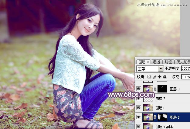 Photoshop调出果子美女唯美粉色效果