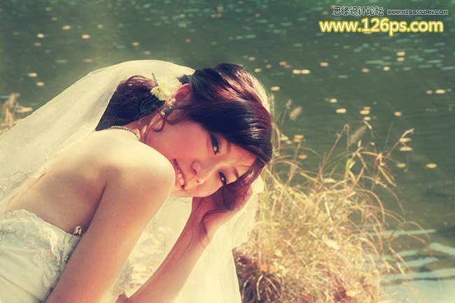 Photoshop调出新娘照片秋季唯美黄调