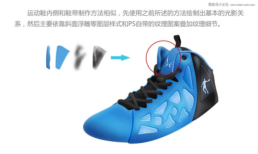 Photoshop绘制逼真的乔丹运动鞋教程
