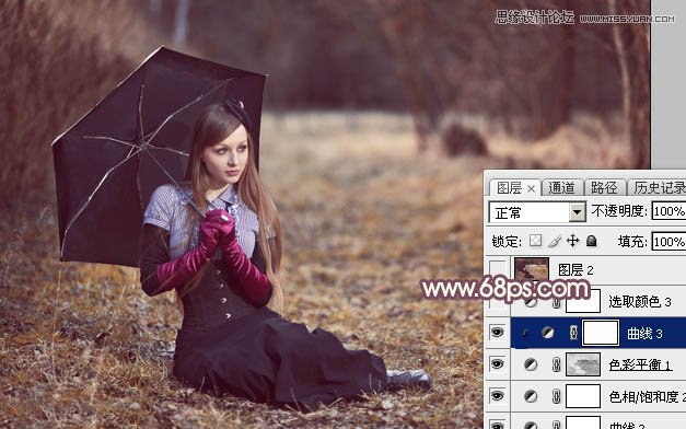 Photoshop调出外景女孩唯美的暖色调