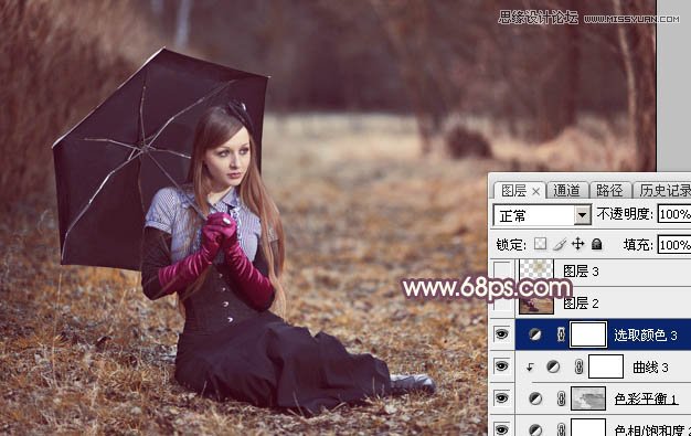 Photoshop调出外景女孩唯美的暖色调