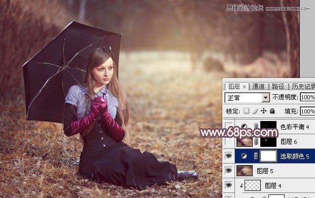 Photoshop调出外景女孩唯美的暖色调