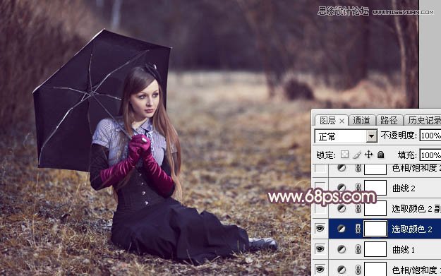 Photoshop调出外景女孩唯美的暖色调